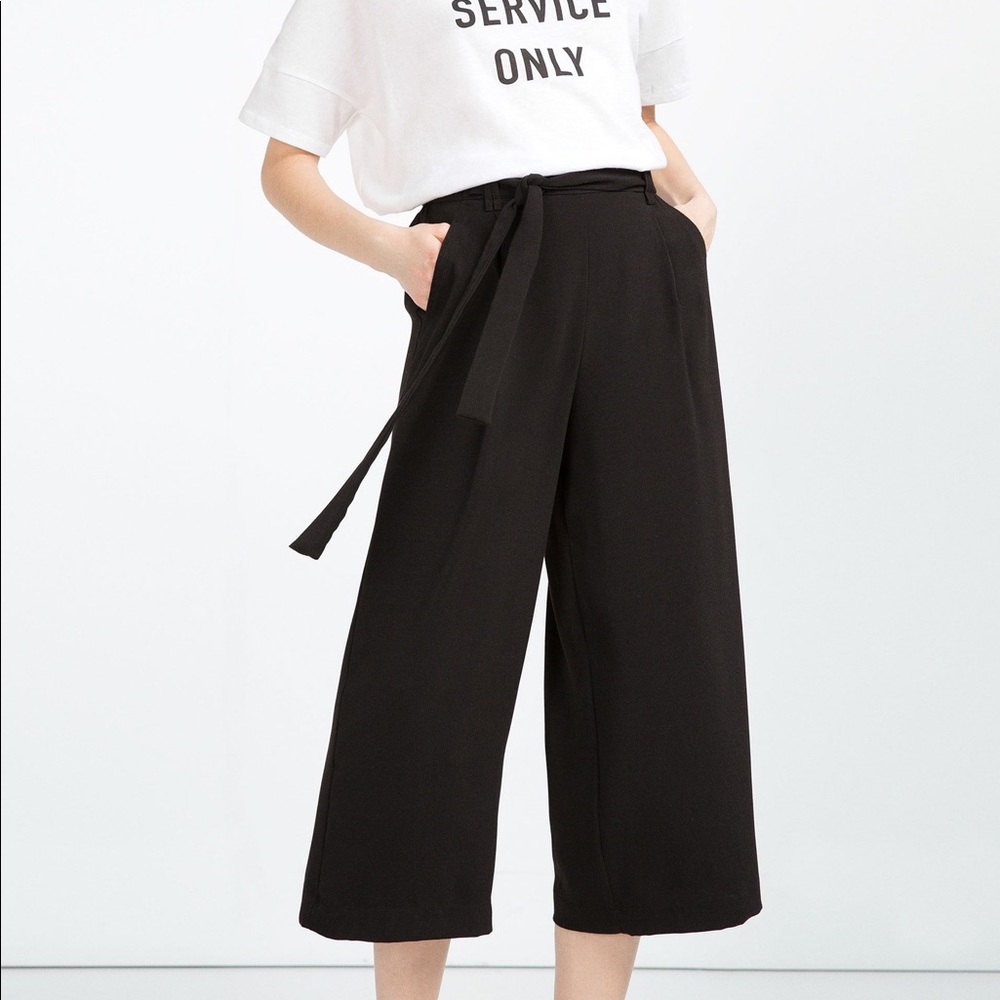 Zara Cropped Wide Leg Pants